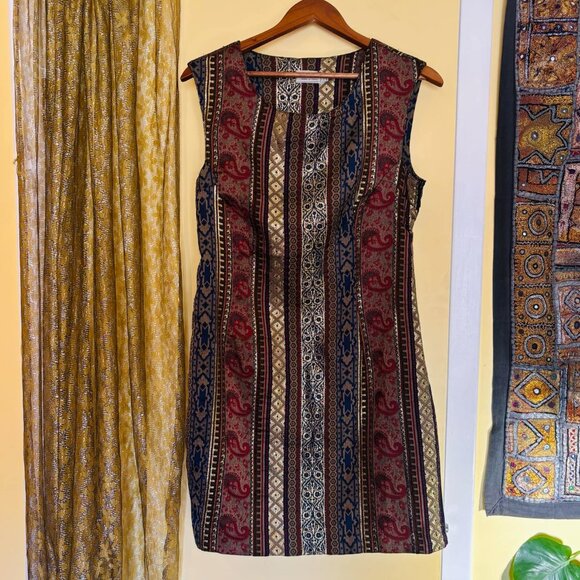 Vintage 1960s Italian Jacquard Dress, size S/M - Picture 4 of 12